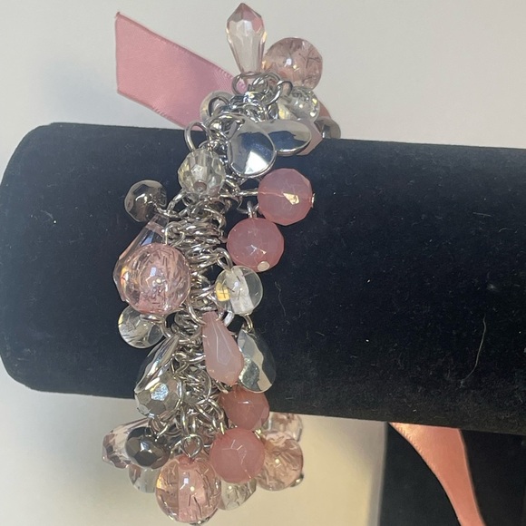 Pink and Silver Charm Bracelet - Picture 1 of 4